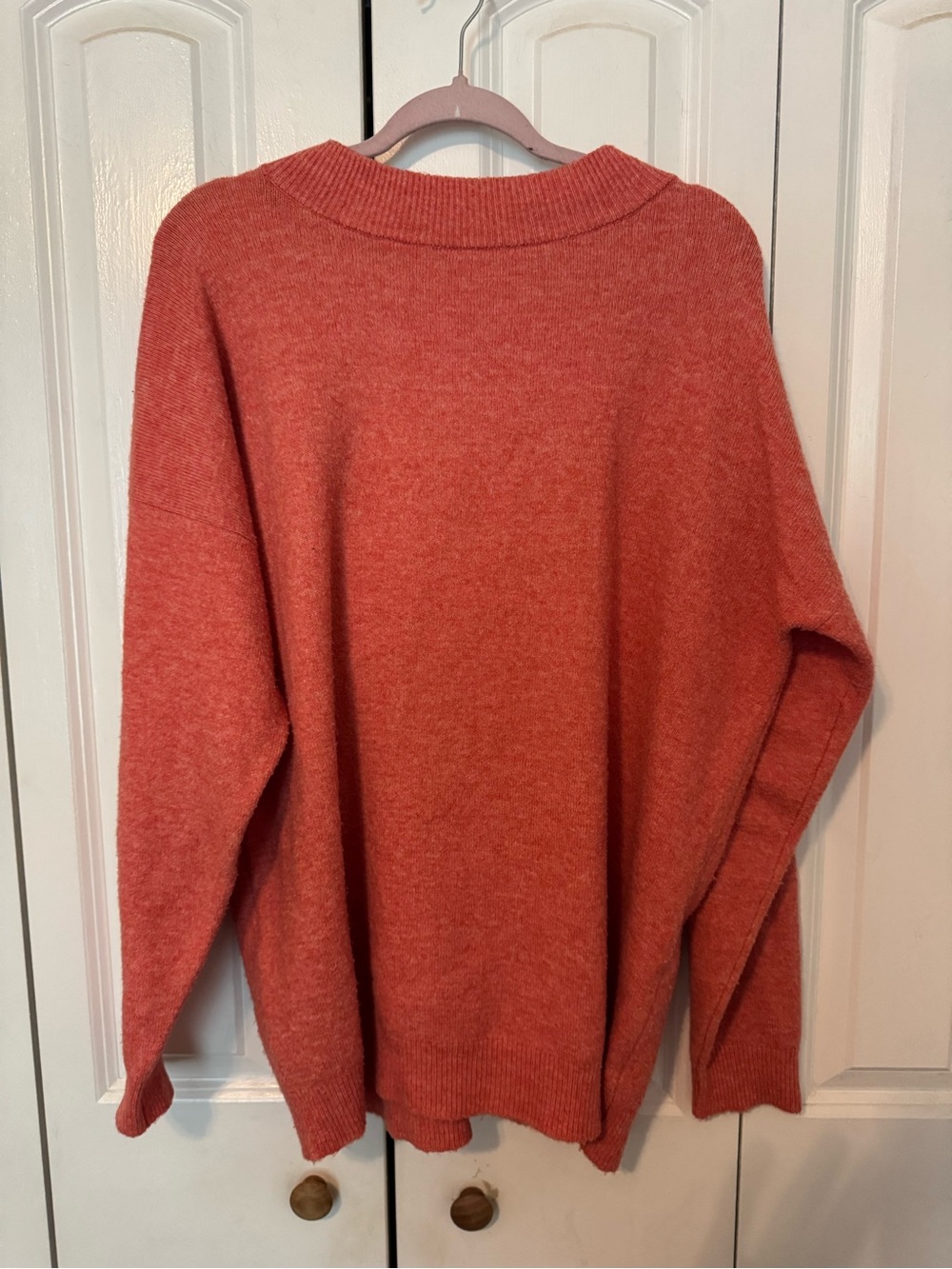 a new day oversized Coral Mock Crewneck Sweater